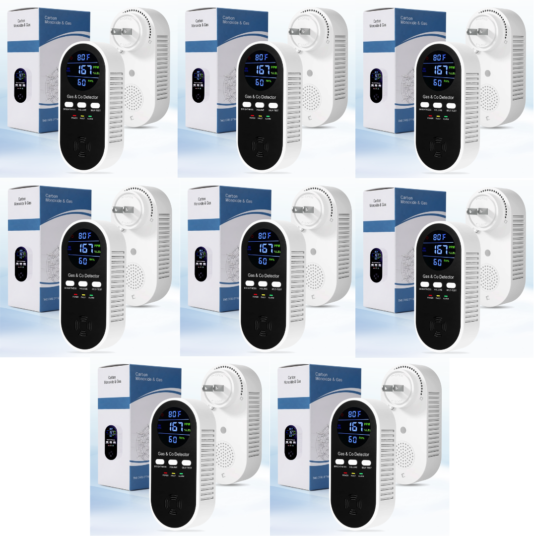 5-in-1 Upgraded CO & Gas Detector with Adjustable Brightness & Volume