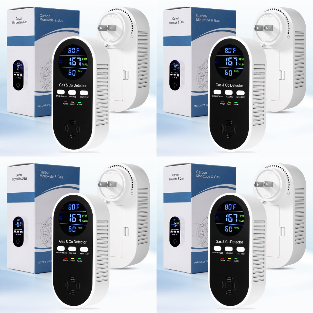 5-in-1 Upgraded CO & Gas Detector with Adjustable Brightness & Volume