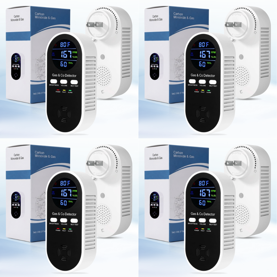 5-in-1 Upgraded CO & Gas Detector with Adjustable Brightness & Volume