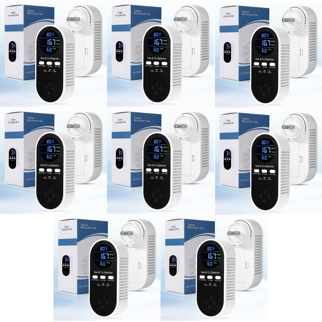 5-in-1 Upgraded CO & Gas Detector with Adjustable Brightness & Volume