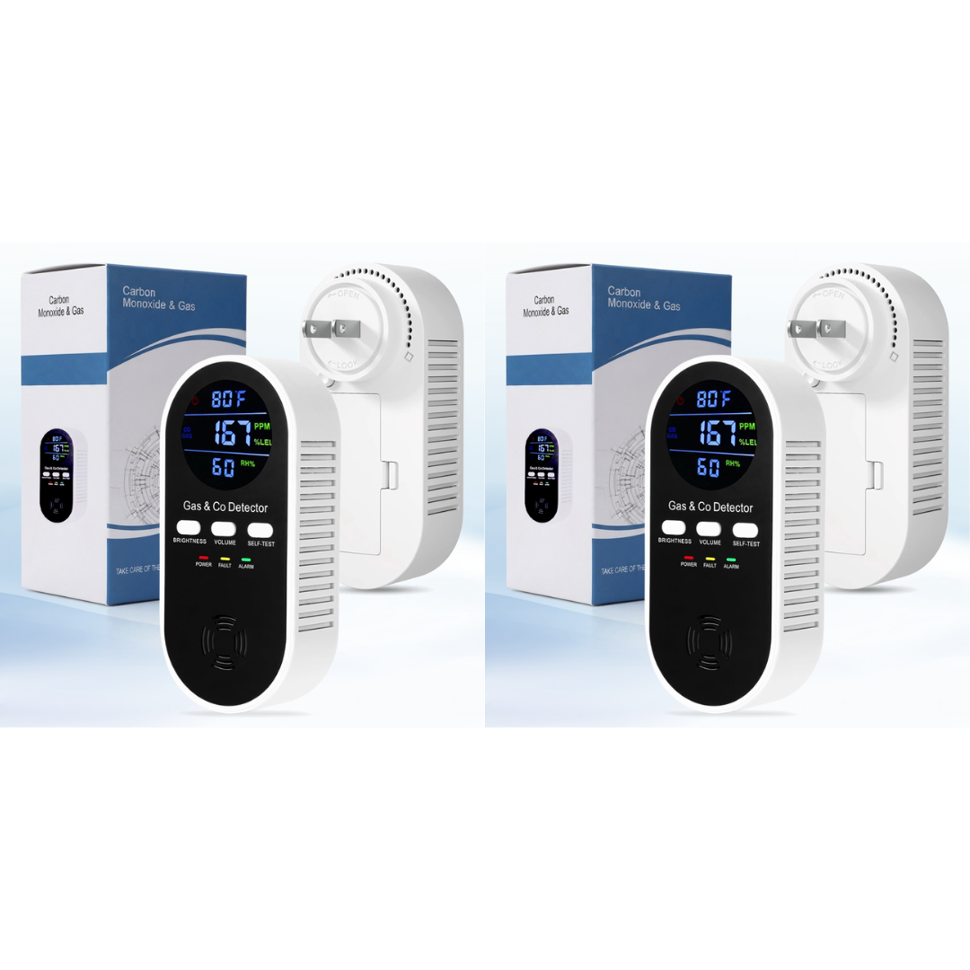 5-in-1 Upgraded CO & Gas Detector with Adjustable Brightness & Volume
