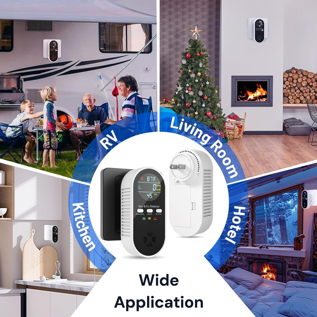5-in-1 Upgraded CO & Gas Detector with Adjustable Brightness & Volume