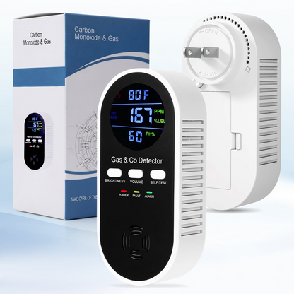 5-in-1 Upgraded CO & Gas Detector with Adjustable Brightness & Volume