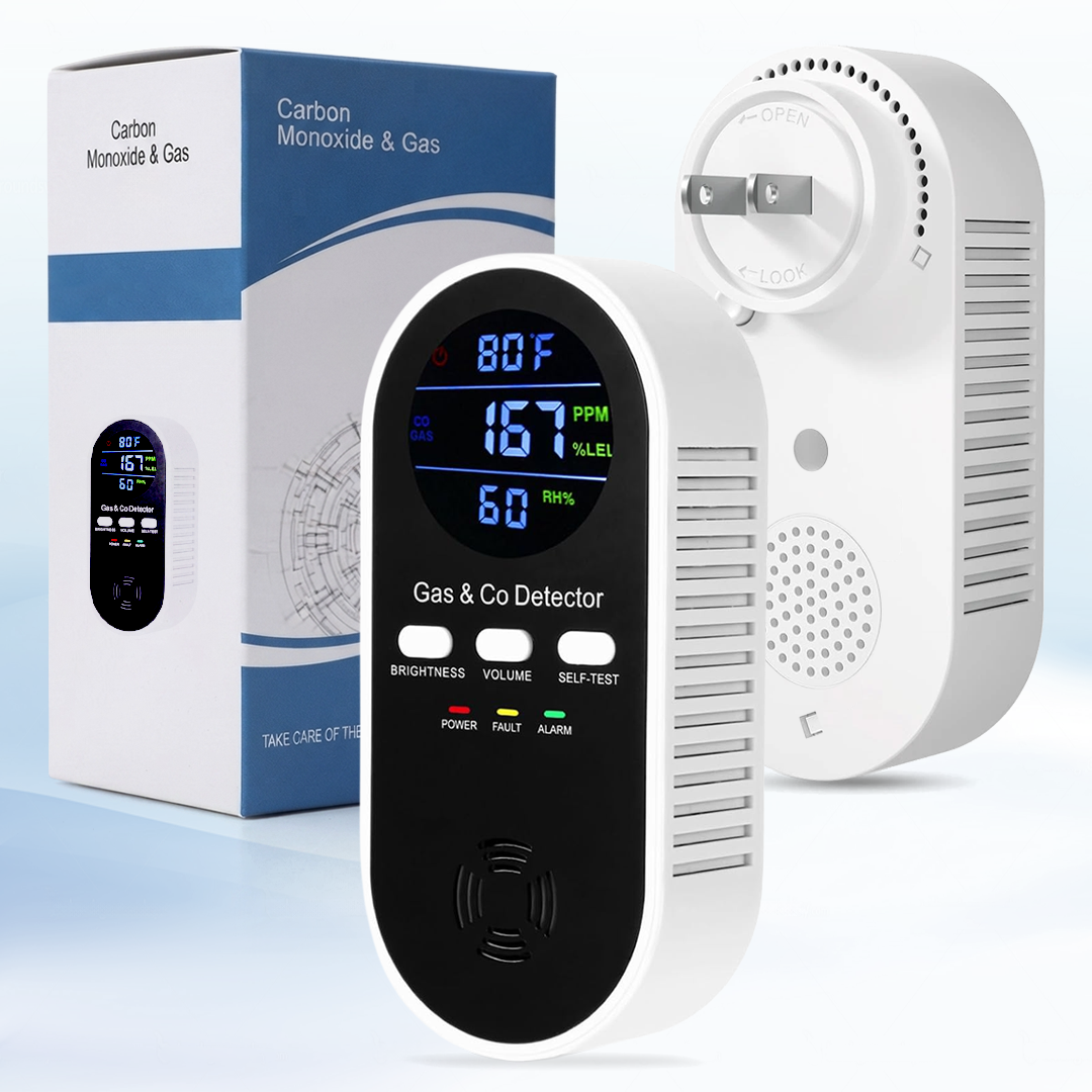 5-in-1 Upgraded CO & Gas Detector with Adjustable Brightness & Volume